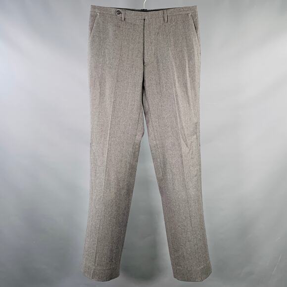 MAISON MARTIN MARGIELA Size 32 Grey Heather Wool Flat Front Dress Pants - Picture 1 of 10